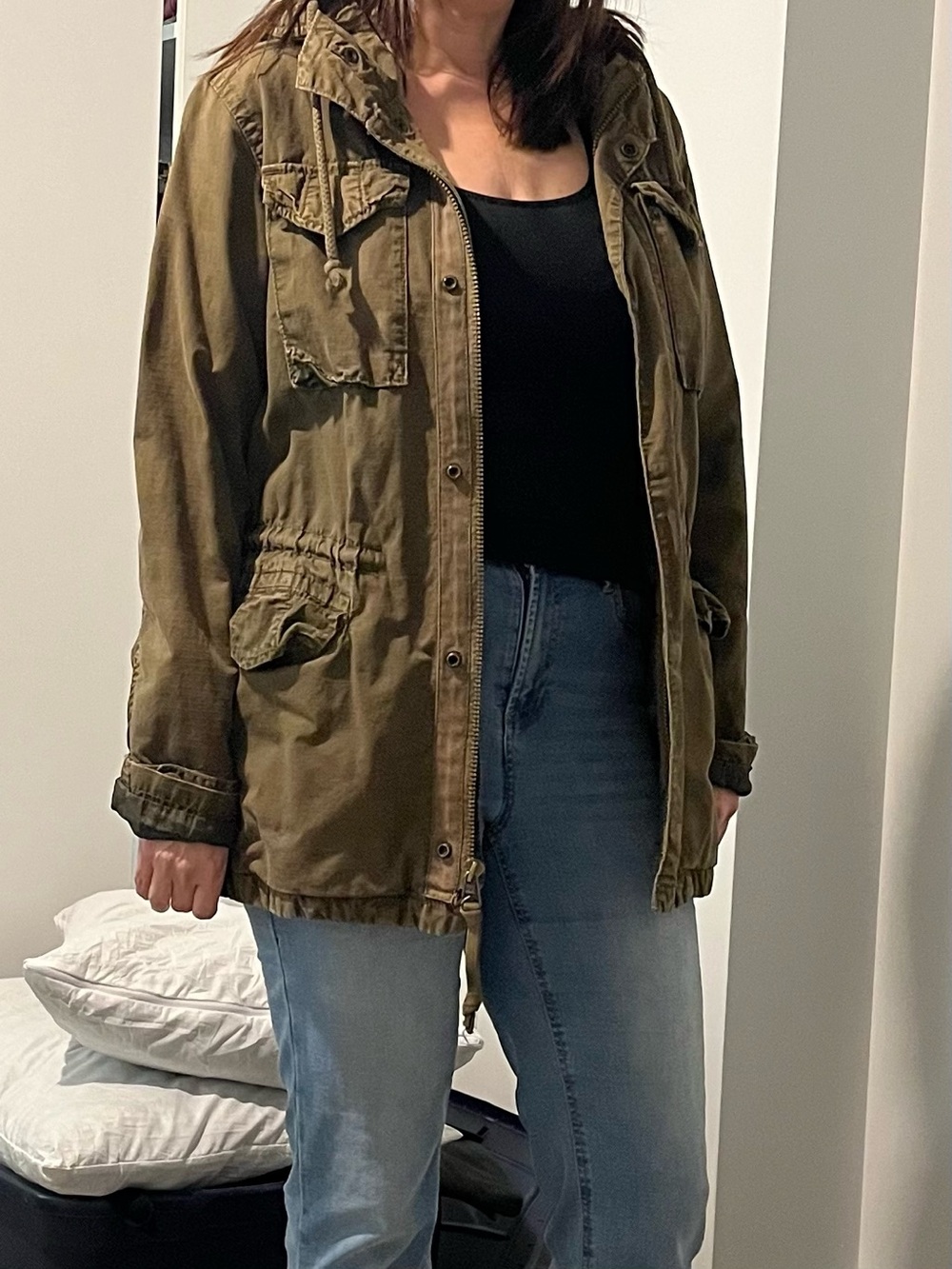 American Eagle Outfitters Olive Green Utility Jacket (unisex)